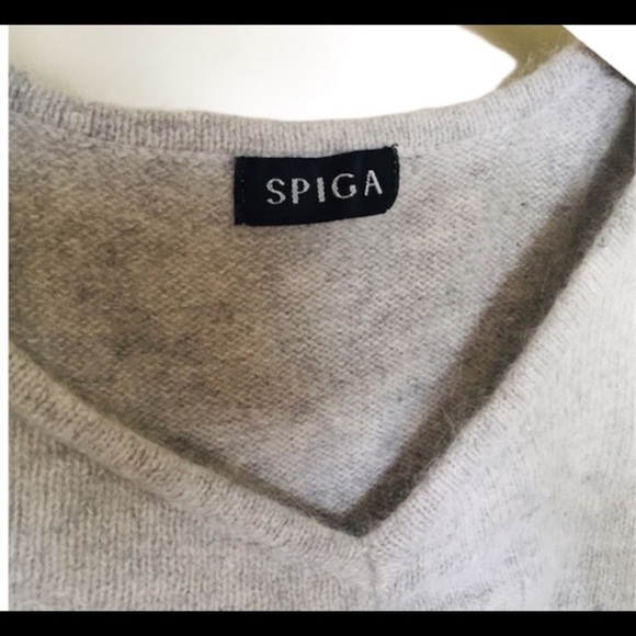 SPIGA V Cut Sleeveless Knit/Sweater Vest With Ruched Detailing Grey Size Small - Picture 5 of 6